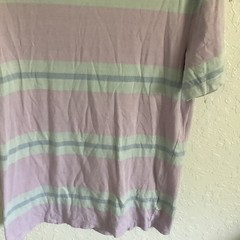 GAP women’s Purple/Green Striped Crew Neck Short Sleeve T-Shirt Sz S