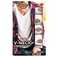 NEW Dickies Mens 5-Pack T-Shirt V-Neck Undershirt White Tee Shirt NIB – Medium