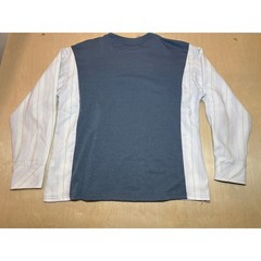 Carhartt Reconstructed Custom Mixed Media Long Sleeve Pocket T-Shirt Blue Mens L