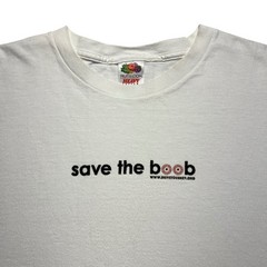 VTG Save The Boob Breast Cancer Charity Golf T Shirt Mens XL FOTL White