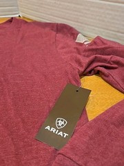 Ariat Elevated LS T-shirt Men’s M Double-Sided Est 1993 Flag USA Outdoor
