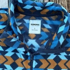 New large Sonoma Mens fleece full zip retails $50 Pit 23.5 Length 27.5