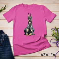 Watercolor Portrait Doberman Pinscher For Dog Owners Unisex T-shirt