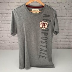 Aeropostale Shirt Men Medium Spell Out NY Dog Patch 87 Retro Work Party Core Ex