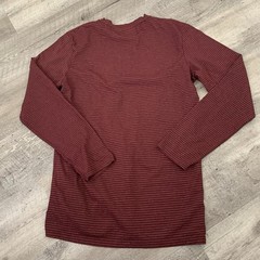 Columbia T-Shirt Mens Medium Stretch Wine Striped Long Sleeve Crew Neck Top