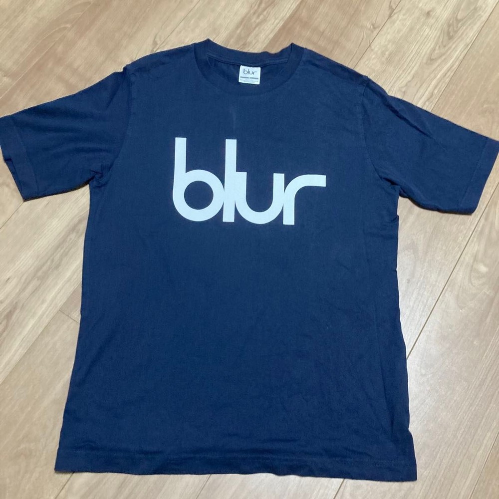 Blur GU Band T-Shirt Navy Blue Size M Britpop Oasis Radiohead Rock Tee Japan