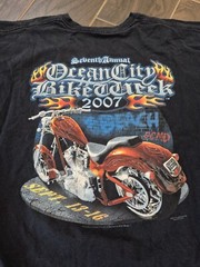 7th Annual Ocean City Bike Week Men’s Black Tshirt Size 3Xlarge 2007 Motorcycle