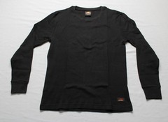 Knocker Men’s Mid Weight Waffle Pullover Thermal Shirt DH3 Black Medium
