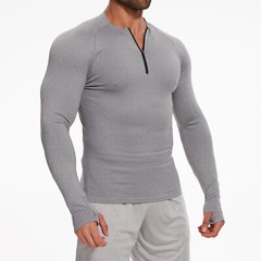 Men’s Quick-Dry Active Sport Top Shirts Quarter Zip Long Sleeve Running Outdoor