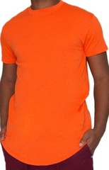 MEN HIPSTER ELONGATED HIP HOP T-SHIRTS WITH SIDE ZIPPER T-552 SOLID