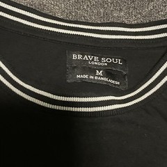 Brave Soul London T-Shirt Black Crew Neck 100% Cotton Ringer Tee Men’s M ASOS