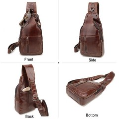 Waterproof Sling Bags for Men and Women, Leather Crossbody Daypacks for Travel
