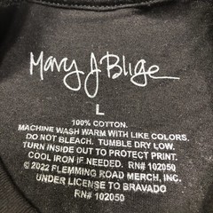 Mary J Blige Gorgeous 2022 Tour Double Sided Large Black T Shirt Concert Merch