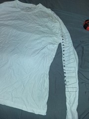 Calvin Klein Jeans Men’s White XL Long Sleeve Crew Neck Logo Graphic T-Shirt