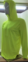 Hi Vis Long Sleeve Safety Shirt With Hoodie, Polyester Birdeye Mesh Fabric