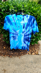 New Spider Tiedye Blue Ash Color Mens T-Shirt Blank Tye Dyed Tee
