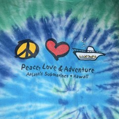 Artforms Unisex Adults XL Blue Green Tie-Dye Peace Graphic Crew Neck Tee