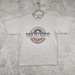 United States Marines Shirt Mens Large Gray Semper Fidelis Graphic USA Logo