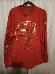 Contender Men’s L Hustlers Hip Hop Raised Gold Foil & Red Sz L