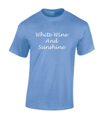 WHITE WINE & SUNSHINE MENS T SHIRT COOL HOLIDAY CLOTHING SUMMER CASUAL TOP