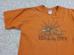 The Clarks Shirt Mens Large Orange Halloween Pittsburgh Rock Band Tour Music