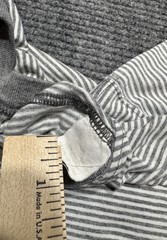 Vintage Plain Striped T Shirt Mens Medium Blank White Gray Boxy 80s 90s Russell