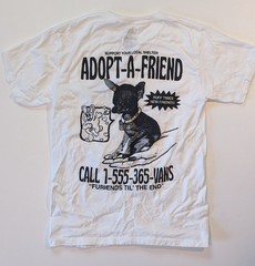 Vans “Adopt-a-Friend” Unique Animal Shelter T-shirt Adult Small 100% Cotton NWOT