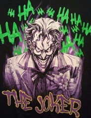 Batman DC Comics Joker Graphic T Shirt Screen Printed Cotton Black Tee Sz Large