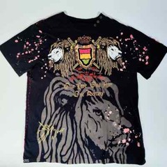 Rebel Spirit T Shirt Men 2XL Black Red Foil Gold Rasta Flag Lion Streetwear Used