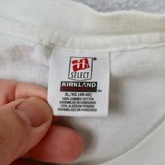 Vintage Kirkland Signature Select Mens XL White Combed Cotton Crew Neck T-Shirt