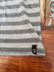 Vurt T-Shirt Brand Horizontal Stripes Soft Material Nice Feel Gray V Neck