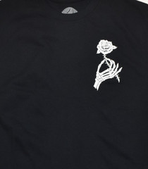 Know Bad Daze Trust No One Mens Black Skeleton Hand Rose Black Shirt New Medium