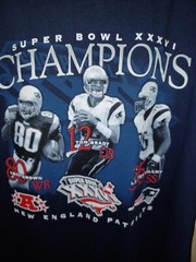 Vintage 2002 Tom Brady Photo Patriots XXXVI Super Bowl AFC Champs XL T-Shirt