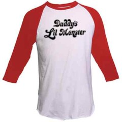 Harley Quinn Cosplay Shirt – Daddy’s Lil Monster – Suicide Squad 3/4 Sleeve T