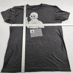 Kickin Brass For God And Country Skull Soldier Gray T-Shirt Men’s XL
