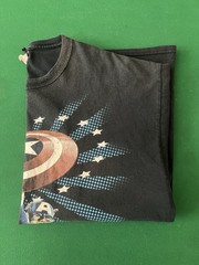 VTG Captain America Shirt Men XL Black Marvel Mad Engine Graphic Y2K Small Flaw