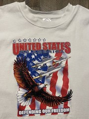 United States USA Defending Our Freedom Military Air Waves Air Force T-Shirt XL