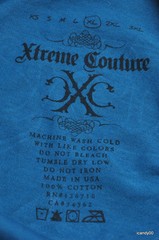 New XTREME COUTURE Wings Cotton/Foil Top T-Shirt Shirt Tee ~Blue *XL