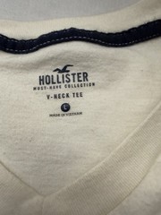 Hollister Must Have Collection Mens White V Neck T Shirt Size Large 100% Cotton