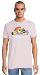 Sanrio Hello Kitty T-Shirt Mens S (34-36) Pink Graphic Lightweight Knit Cotton