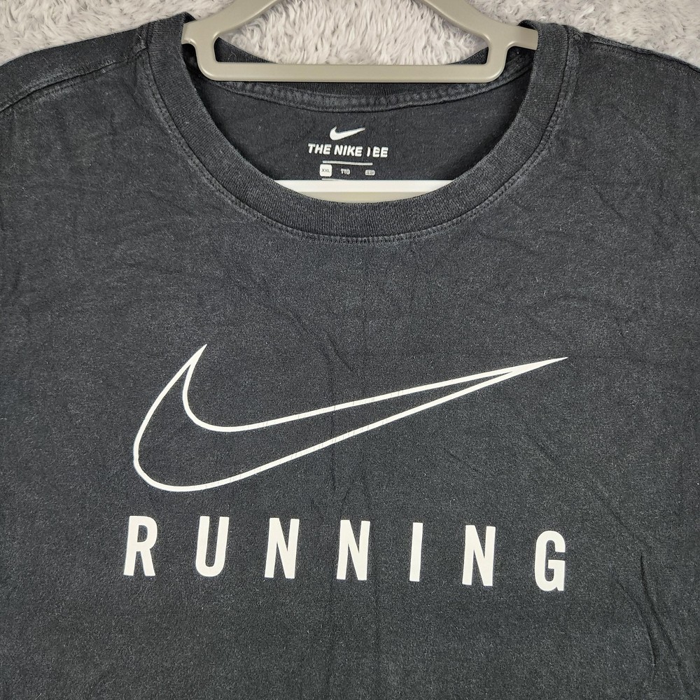 Nike Running Shirt Mens 2XL Gray Swoosh Graphic Sports Outdoor Athletic Workout