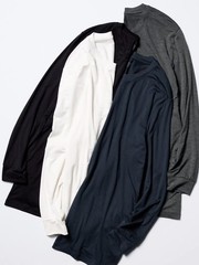 UNIQLO HEATTECH Crew Neck T 9/10 Sleeve XS-4XL 4Color Mens New Japan 472909