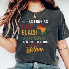 As Long As I Am Black I Am Historic Shirt – Black Identity Heritage Tee Gift