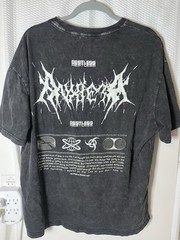 Oversized “Anxiety” Acid Wash Graphic Tee Charcoal Grey Y2K Grunge Streetwear