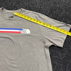 The North Face Mens XL Gray Tri-Color Stripe Graphic Logo Short Sleeve T-Shirt