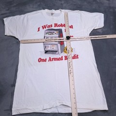 Vtg 80’s Single Stitch Robbed One Arm Bandit Slot Machine Casino Shirt Size M/L