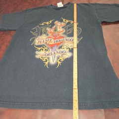 Vintage 1998 Planet Hollywood Orlando T-Shirt M Black Tattoo Dagger Heart Y2K 90