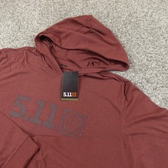 NEW 5.11 Tactical Shirt Mens XL Red Hooded Long Sleeve Hoodie Graphic Logo Tee