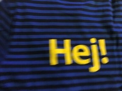 IKEA “SET OF 2” BLUE SHORT SLEEVE “HEY!” CREW-NECK T-SHIRT SIZE:G/H STRAIGHT