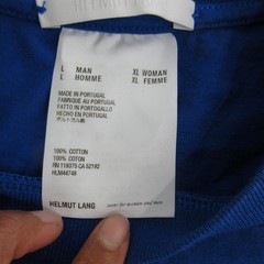 Helmut Lang Shirt Mens Large Blue Short Sleeve Crewneck Logo Tee Casual Top